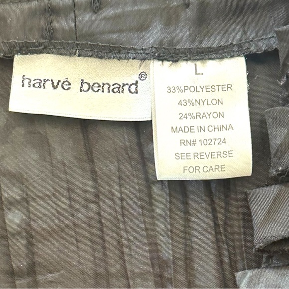 Harve Benard Women Top Size L Ruffle Crinkle Satin Goth Glam Romantic Whimsigoth - Picture 6 of 6